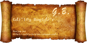 Gálfy Boglár névjegykártya